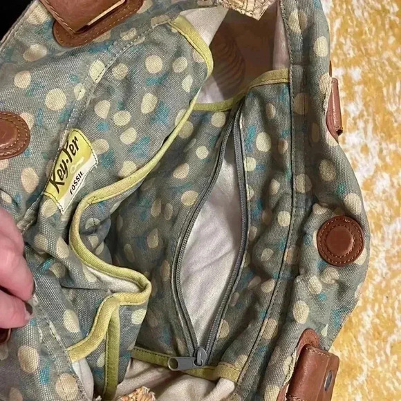 Fossil key per wax cloth, canvas leather shoulder mod bag - Picture 5 of 9